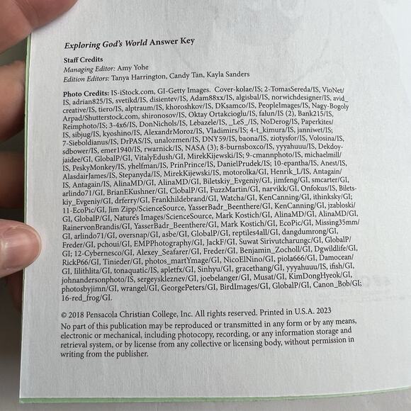 Abeka 3rd Grade Exploring Gods World Answer Key To Text Question Homeschool - Picture 2 of 3